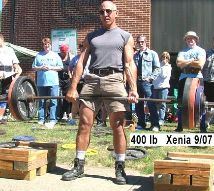 400 deadlift off blocks at 9/07 Xenia contest