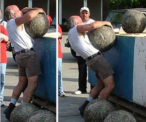 Vince Gazzara - 208 stone to 50 inches, 225 stone - not quite  at Xenia Strongman May 2006