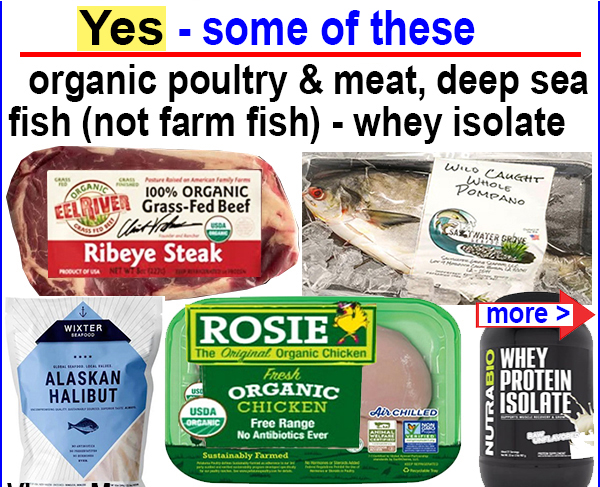 organic poultry, meat and fish - and whey protein isolate