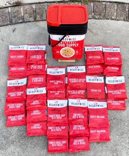 Readywise 120 serving entree bucket with all meal packs